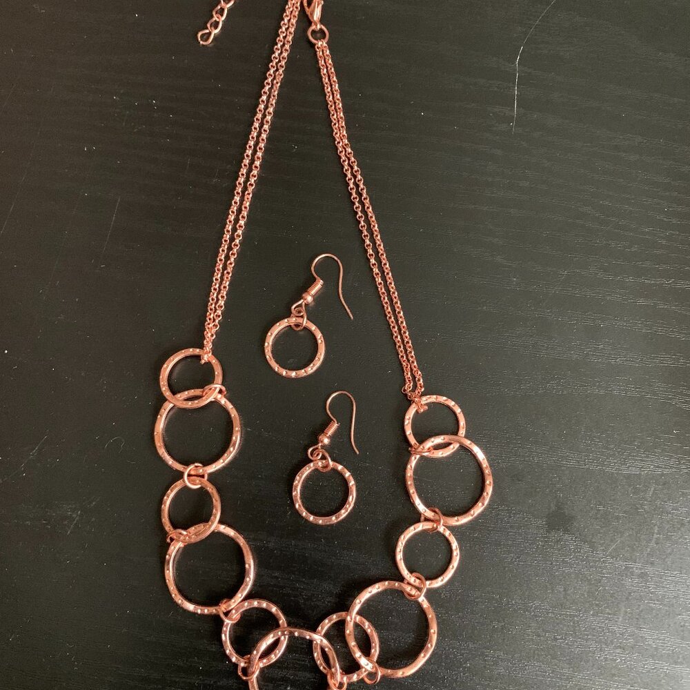 Copper Necklace & Earrings Set